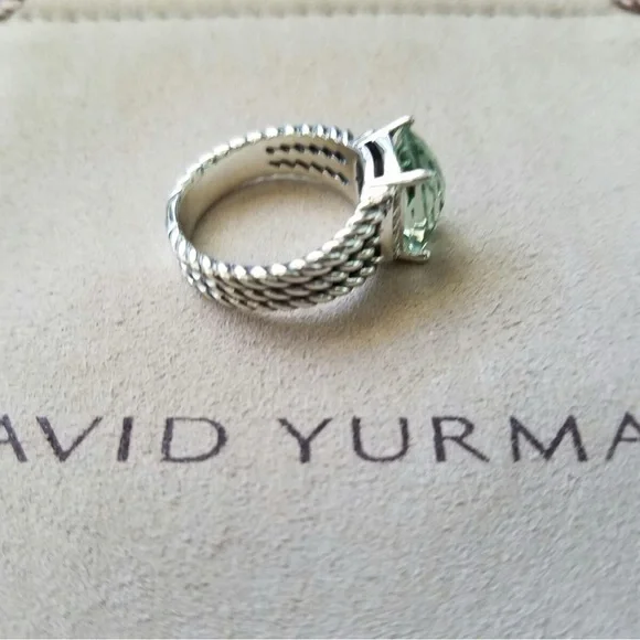 David Yurman prasiolite petite Wheaton ring with paved white diamonds - Picture 4 of 5